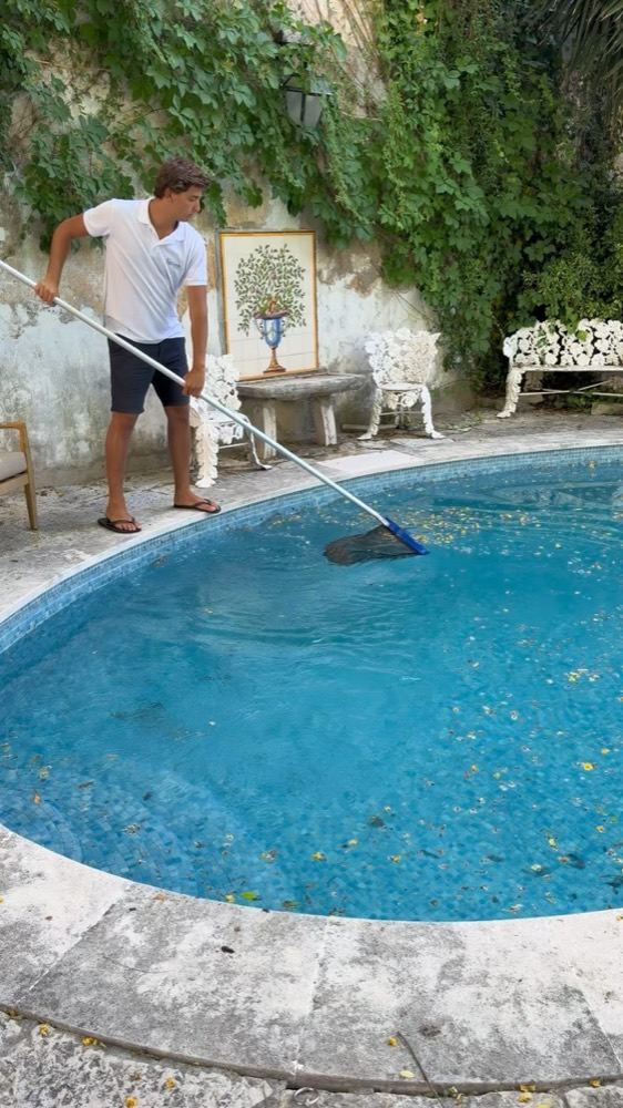 Troca de areia do filtro, Blue Splash